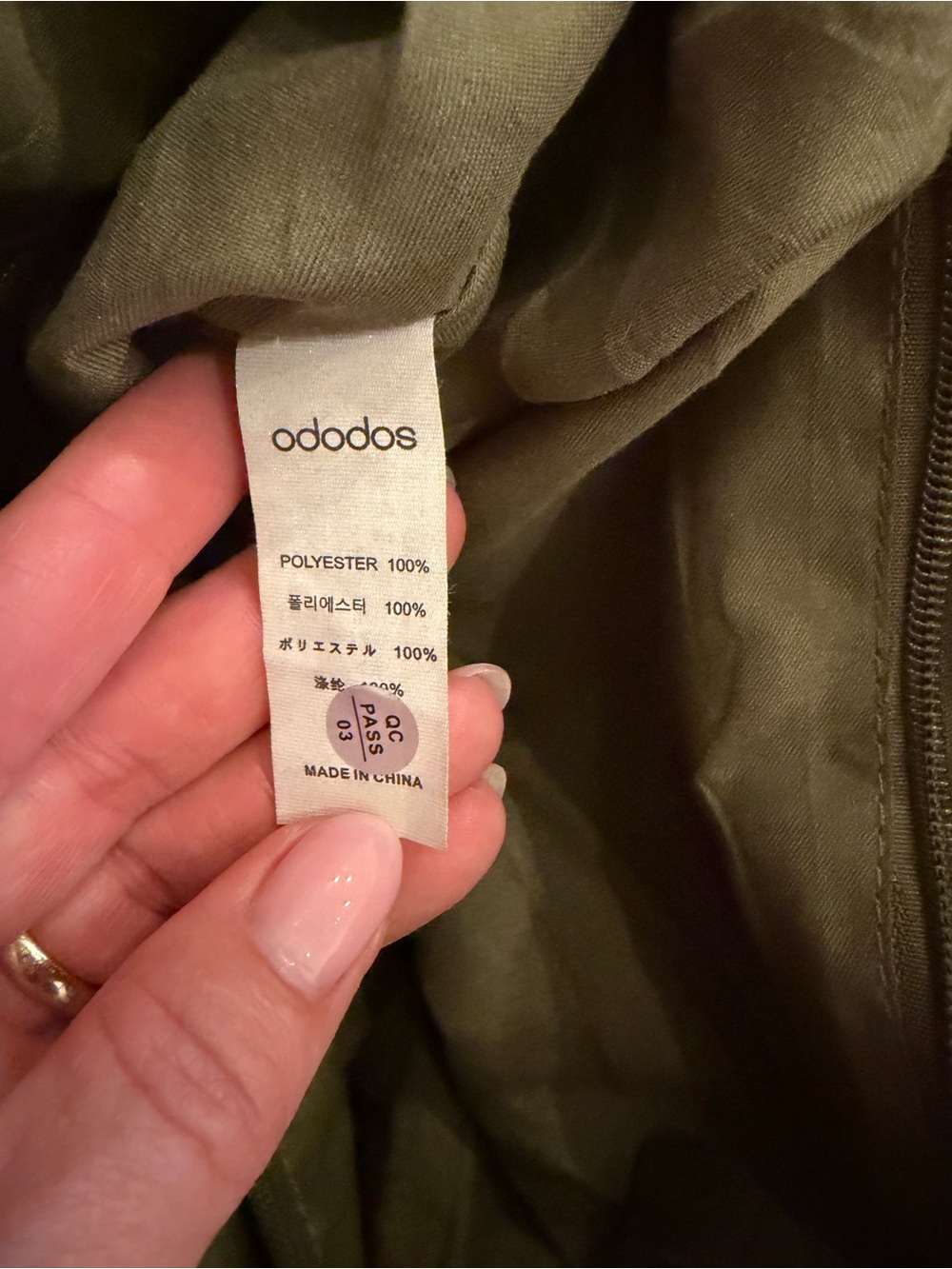 ODODOS Olive Green Ruched Puffer Shoulder Bag Hobo Handbag Zip Pockets - Picture 5 of 6